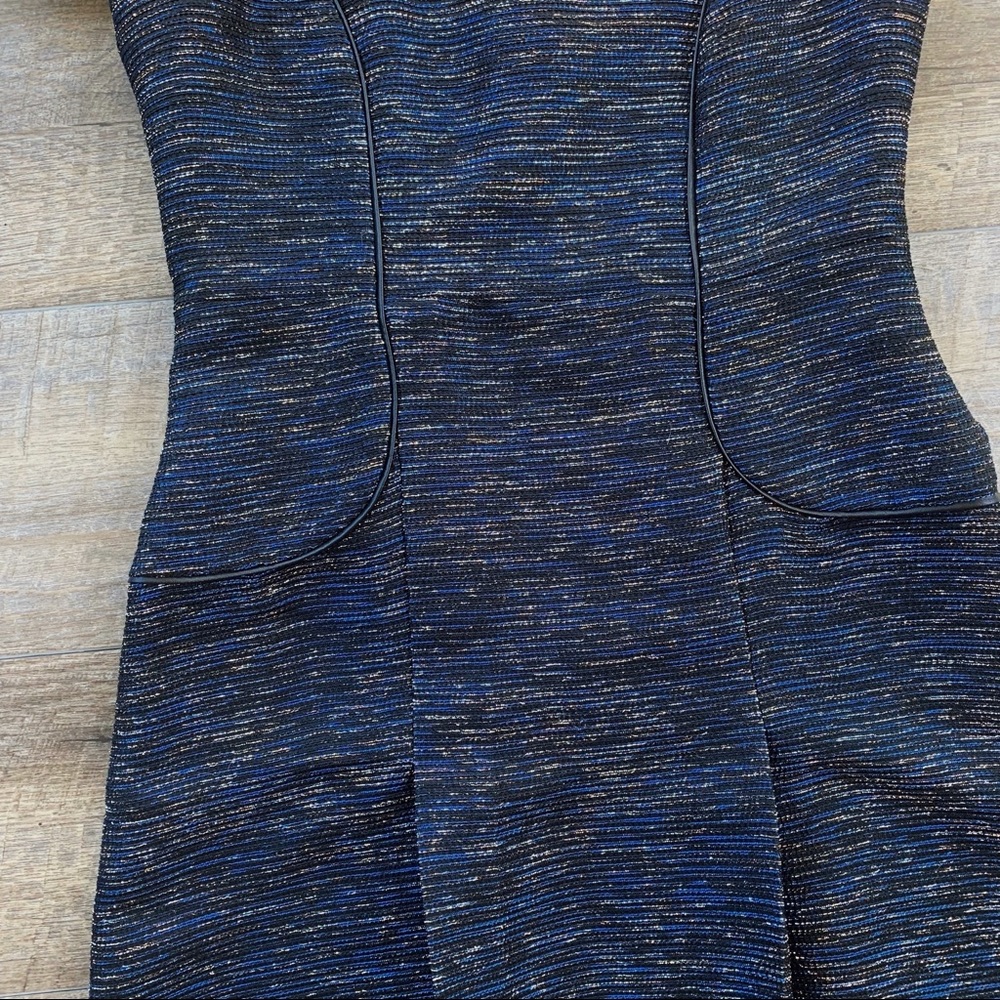 Cynthia Steffe Blue & Black Metallic Dress - Picture 5 of 10